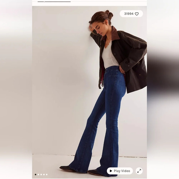 We The Free Denim - Free People We The Free Jayde Flare Jeans Night Sky Size 26 $98